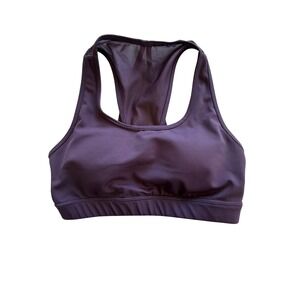 Senita Athletics Womens Purple Racerback Mesh Sports Bra Size S Strappy Yoga Gym